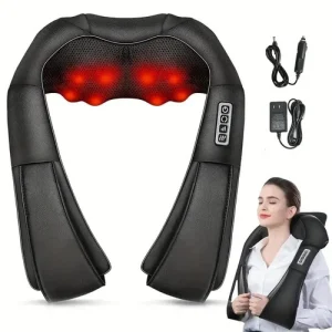 Neck & Shoulder Massager Heated Back Body Massager Deep Tissue Electric Pillow