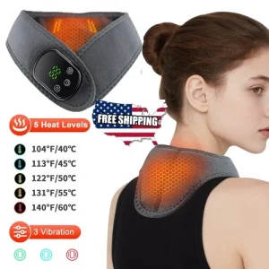 Neck Heating Pad Electric Vibration Massage Heated Neck Wrap for Neck Shoulder