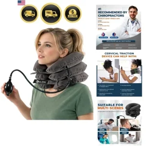 Cervical Neck Stretcher and Cervical Traction Device, Inflatable Neck Tractio...